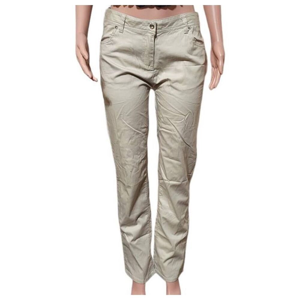 Bogari Khaki mid rise Straight Denim Pants with embellished pockets10/M